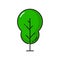 Spring summer forest tree garden plant linear icon