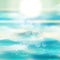 Spring and summer watercolor ocean background with shining sparks and bokeh. Vector Illustration, Graphic Design Editable For Your