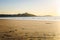 Spring Sunset over a Deserted Sandy Beach