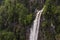 Spring sunset in Salt De Coromina waterfall, La Garrotxa, Spain