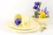 Spring table setting yellow