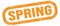 SPRING, text on orange rectangle stamp sign