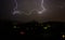 Spring thunderstorm above the city