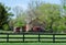 Spring time barn and horse paddock