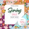 Spring time flowers sale banner and background.