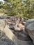 Spring time scenic wilderness landscape on Finns Forest hiking trail at Curt gowdy state park Cheyenne Wyoming