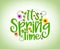 Spring Time Vector Design with 3D Realistic Fresh Plants and Flowers Elements