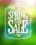 Spring total sale calligraphic poster against green bokeh