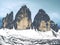 Spring trek around Tre Cime above snowy landscape