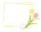 Spring Tulips and Note Paper Background