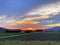 Spring twilight and sunset over the fertile Furttal agricultural valley, DÃ¤llikon Daellikon or Dallikon - Canton of ZÃ¼rich