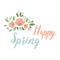 Spring typographic flower badge design vector illustration.