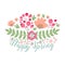 Spring typographic flower badge design vector illustration.