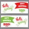 Spring vector Set Gift vouchers template with greeting inscription.