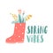 Spring vibes. Cute rain boots with flower bouquets