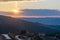 Spring view, fantastic morning sunrise. Carpathian mountains, Ukraine
