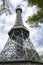 Spring View on the Petrin Watchtower on Prague Hill Petrin, reduced Replica of Eiffel Tower, Czech Republic