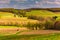 Spring view of rolling hills and farm fields in rural York Count