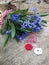 Spring violet bouquet with martisor