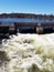 Spring water raging through Locks on Trent River