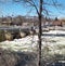 Spring water raging through Locks on Trent River