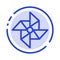 Spring, Wind, Windmill Blue Dotted Line Line Icon