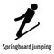 Springboard jumping icon, simple style.