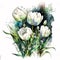 Springtime Bliss: Watercolor Tulips in Soft Hues AI Generated