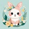 Springtime Charm: Illustrated Cute Animals, AI