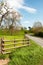 Springtime country road in England.