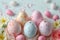 Springtime delight Easter eggs in pastel hues evoke joyful celebration