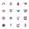 Springtime fauna filled outline icons set