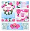 Springtime flower greeting card, banner template