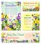 Springtime holidays floral banner template set