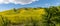 Springtime Panorama of Santa Monica Mountains showing a profusion of wild mustard.