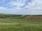 Springtime rural endless landscape in the wolds with agriculture fields