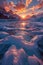 Springtime Splendor: A Breathtaking Quilt of Frozen Lake, Sunris