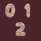 Sprinkle gingerbread cookies letters alphabet - digits 0-2