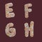 Sprinkle gingerbread cookies letters alphabet - letters E-H