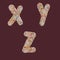 Sprinkle gingerbread cookies letters alphabet - letters X-Z