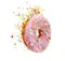 Sprinkled Pink Donut isolated