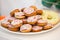 Sprinkled shaped cookies on a plate