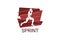 Sprint sport vector line icon. Sprinter running in athletic track.