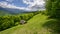 Sprint time in Transylvania , clouds and and forest with mountains in the background