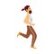 Sprinter or runner man cartoon character flat vector illustration isolated.