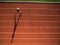 Sprinter running on athletics tracks seen from above