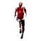 Sprinting man geometric silhouette, low poly