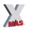 Spririt of christmas - XMAS in 3D lettering on white background