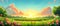 Sprites\\\' Blessing: Harmonious Dawn Over Lush Fields. Concept Nature\\\'s Whisper, Tranquil Forest in