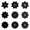 Sprocket for roller and round link chains. Silhouette vector